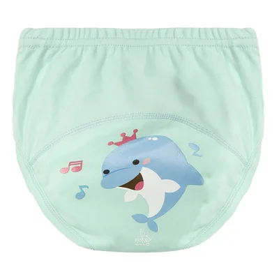 Spring and summer baby reusable diapers training pants gauze underwear baby learning pants diaper cloth diapers - Цвет: whale