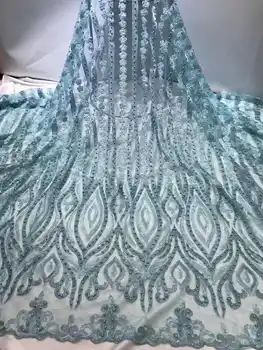 

FolaSade Most Popular French Sequins Beads Nigerian Tulle Lace Fabric Latest High Quality French Mesh Lace Fabric For DressWo312