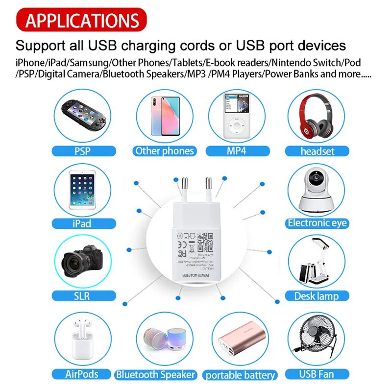 5V 3A USB Charger Wall Travel Fast Charger For Huawei P40 P30 Y9A Y7A  Honor 10X 9X lite 30 20 Pro Type C Phone Charger Cable mobile phone chargers