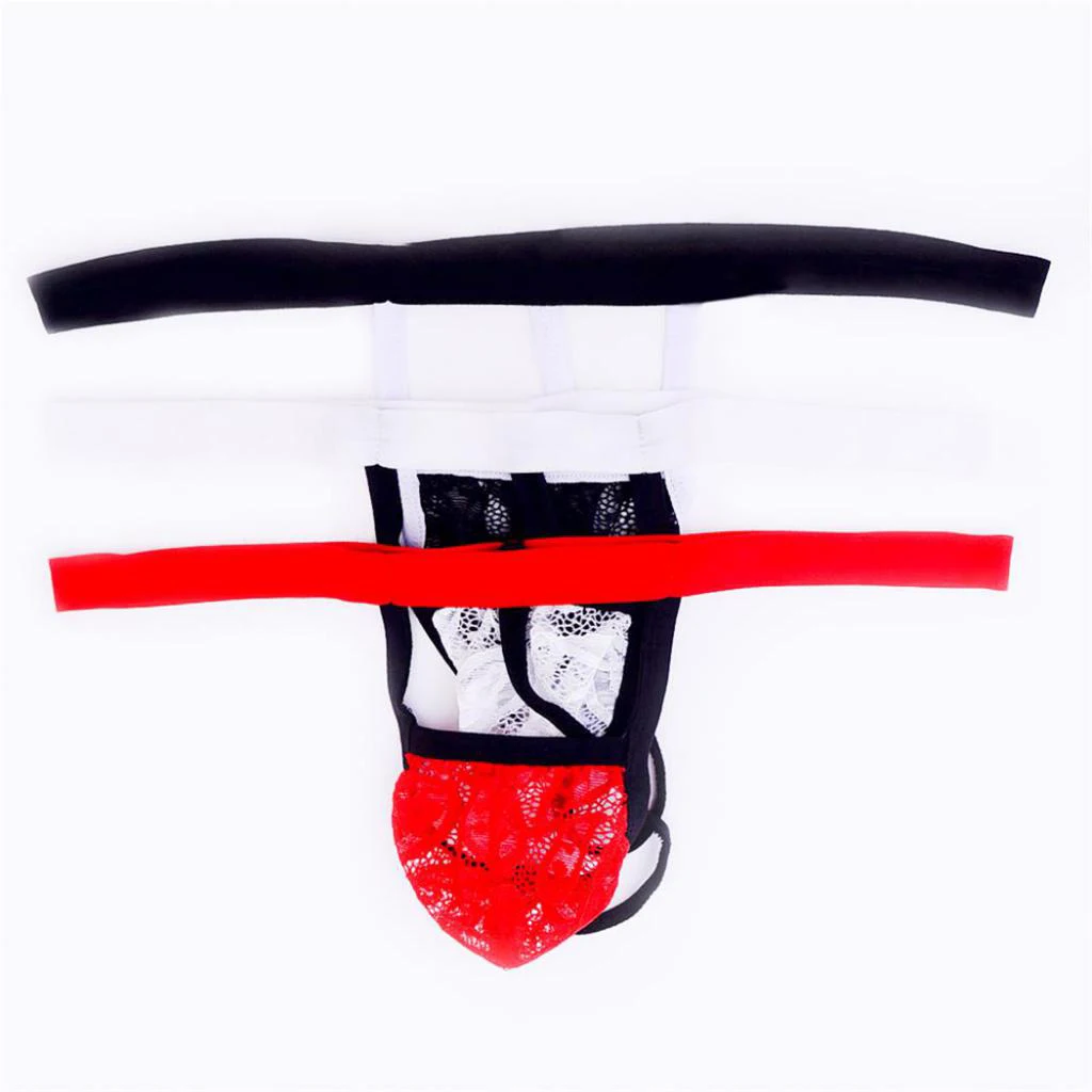 3 Colors Sexy Men's T-Back Underwear Low-rise Man Bikini G-String Thong Short