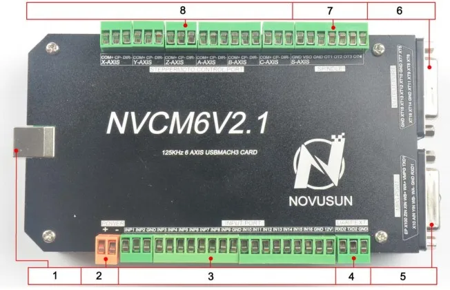 Placa de Fuga do Cartão de Controle de Movimento Cartão Usb 300khz Roteador 3 4 5 6-axis 75w 24v dc Cnc Kit Nvcmv2.1 4-axis Mach3 3 Cnc kit nvcmv2.1 4-axis mach3 cartão usb