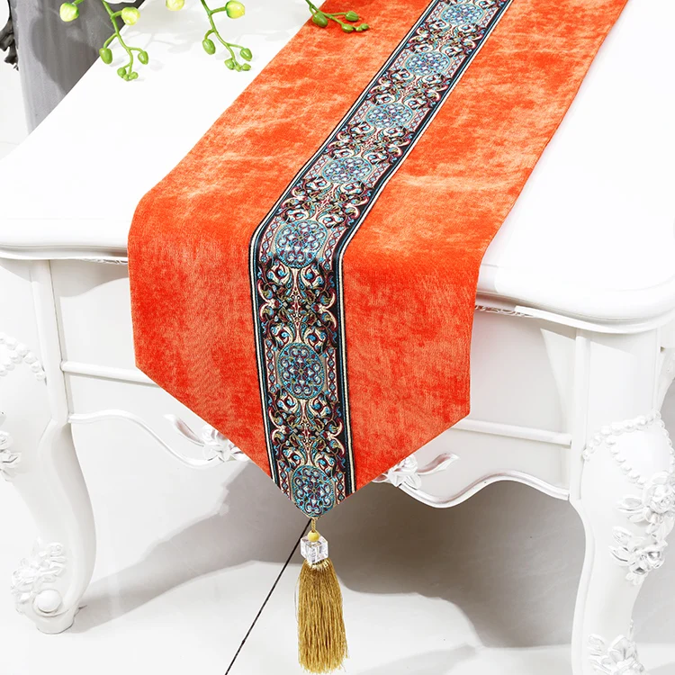 Высококачественная Европейская скатерть-дорожка, кровать, флаг, роскошный декоративный настольный флаг, свадебная ткань, размер на заказ - Цвет: 07