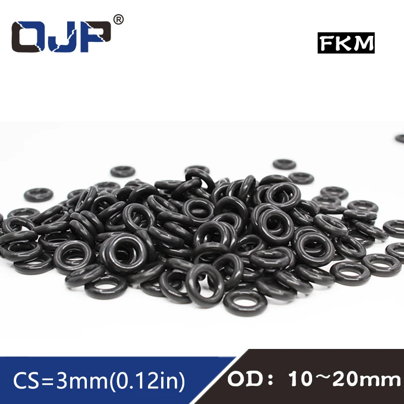 10PCS/lot Fluorine rubber Ring Black FKM Oring Seal OD10/11/12/13/14/15/16/17/18/19/20*3mm Rubber O-Ring Gaskets Washer | Обустройство