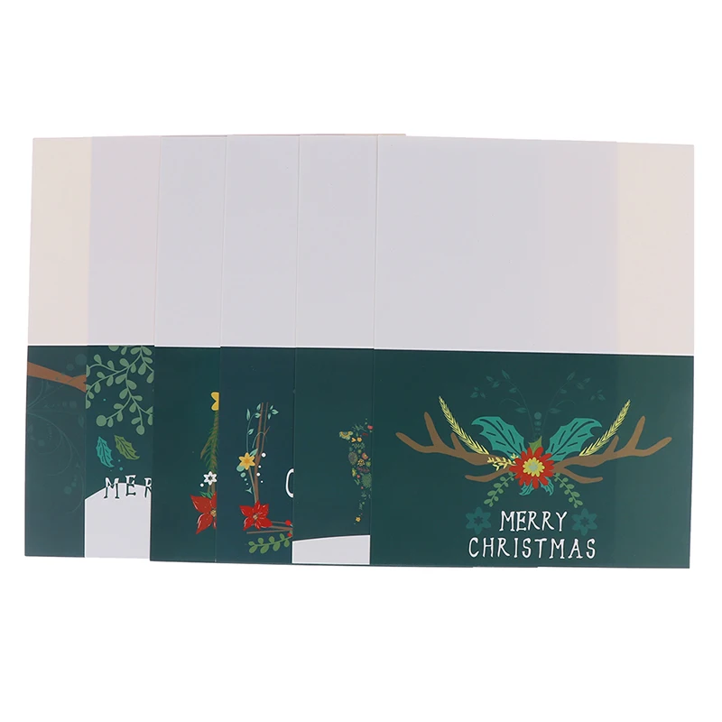  6pcs Merry Christmas Cards Christmas Party Invitation Gift Decoration Stickers New Year Greeting Ca - 4.00017E+12