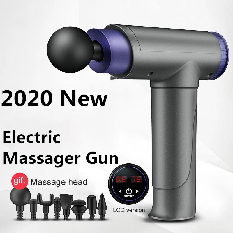 

2020 New Profession Massage Gun Electric LCD Display Deep Fascia Massager Electric Muscle Pain Exercising Relaxation Slimming