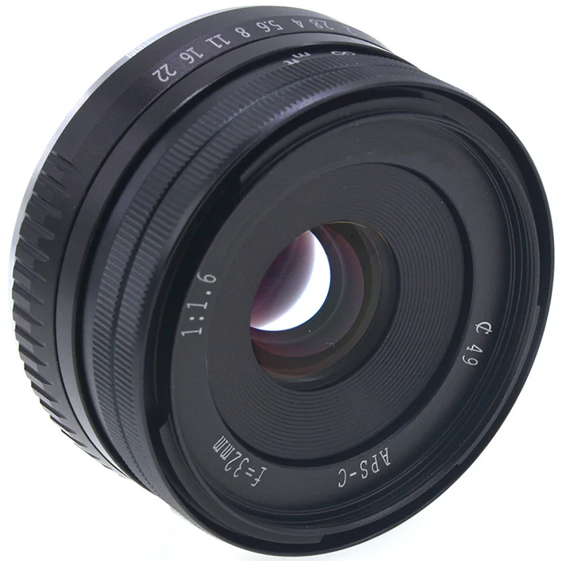 Маленького размера, круглой формы с диаметром 32 мм F1.6 ручной APS-C Камера объектив для ЖК-дисплея с подсветкой Fujifilm Fuji X Крепление X-T10 X-T2 X-T1 X-A3 X-A2 X-A1 X-PRO2 X-PRO1 X-E2 X-E1 X-T3
