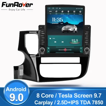 

FUNROVER IPS Tesla style 9.7" 8core Car Radio Multimedia video Player Navigation GPS For Mitsubishi Outlander 3 2012-2018 no dvd