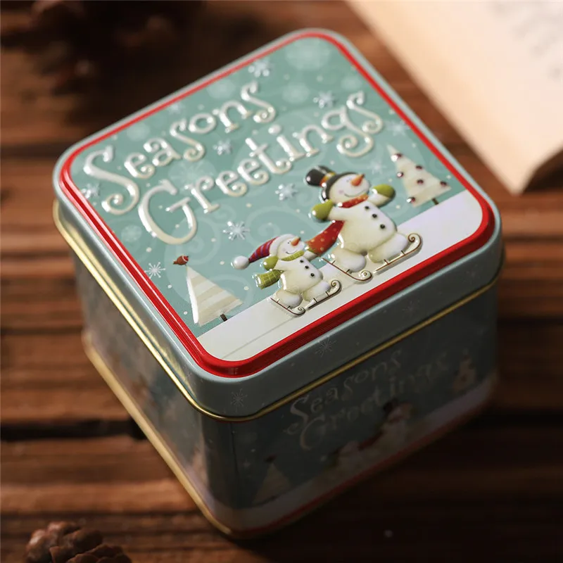 Noel Рождественский Подарочный пакет декоративная коробка для хранения сладостей Dragee печенья чехол рождественские украшения для подарков для дома год - Цвет: skiing snowman