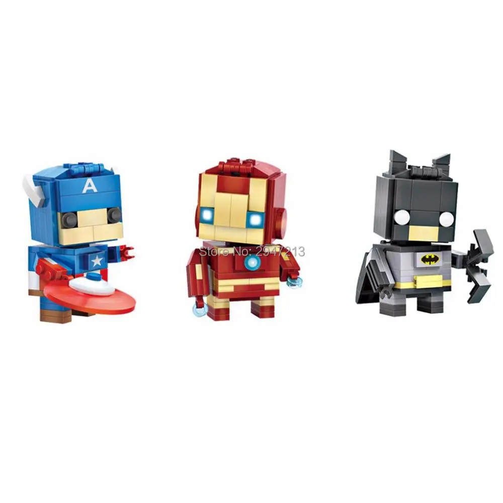 

hot LegoINGlys Marvel Super hero Avengers iron Man Captain America figures mini Micro Diamond Building Blocks model nano toys