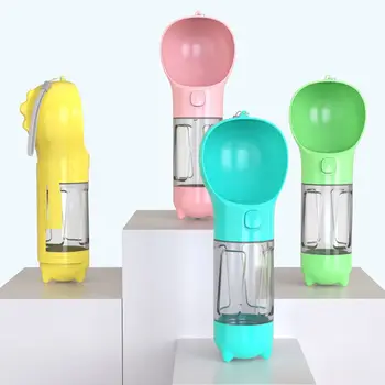 

3 in 1 Portable Pet Dog Cat Water Drinking Bottle Pet Feeder Shovel Garbage Bag Feeder Pet Product Drinker Outdoor Travel 300ml