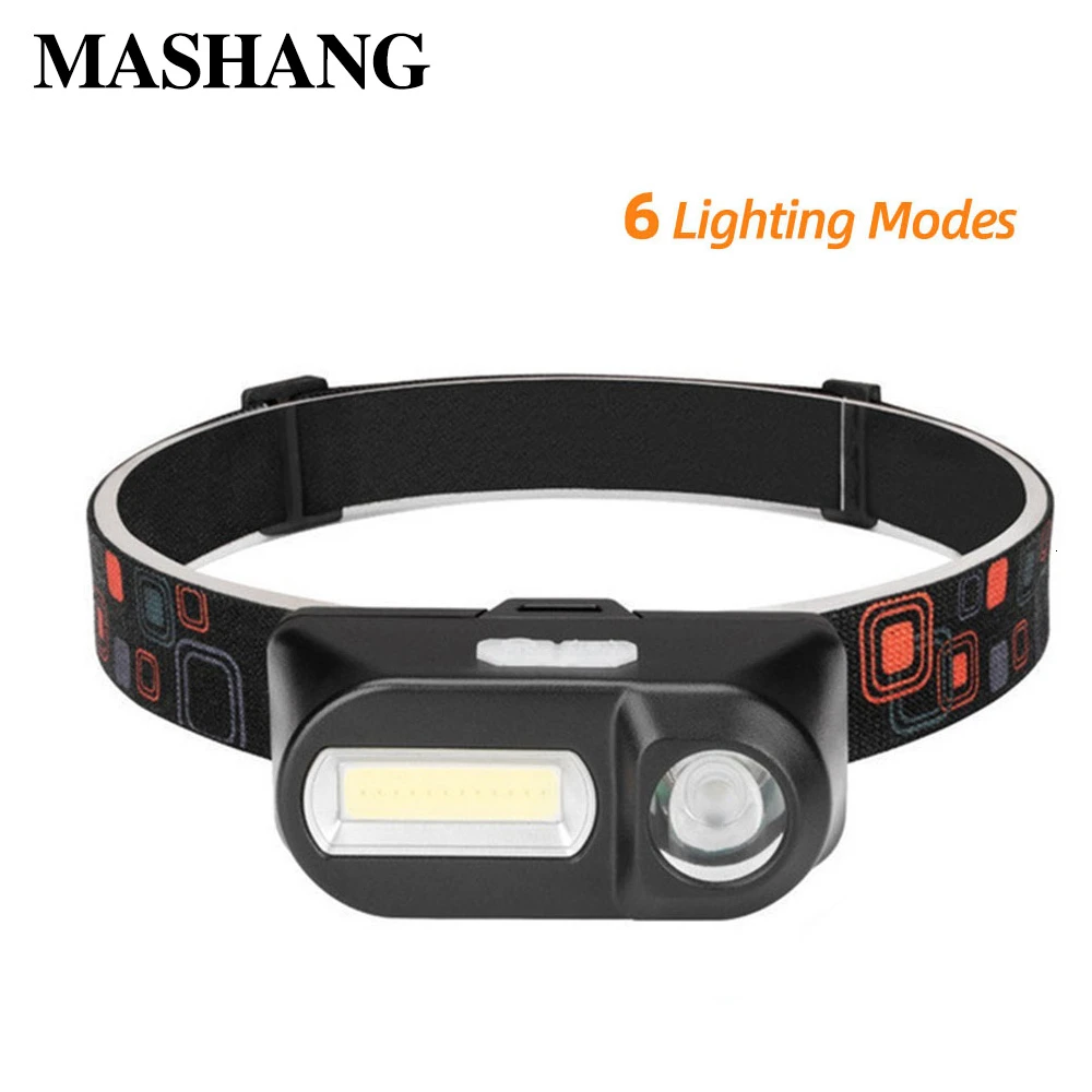 

LED headlight outdoor emergency light usb rechargeable hunting light 6 modes super bright portable camping night fishing lights
