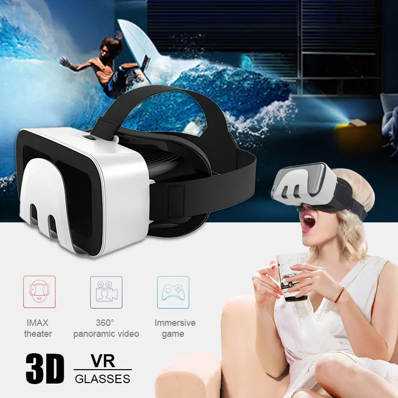 G03B VR виртуальной реальности 3D очки 3D очки виртуальной реальности гарнитура шлем для 4,7-6,0 дюймов iPhone Android смартфон стерео