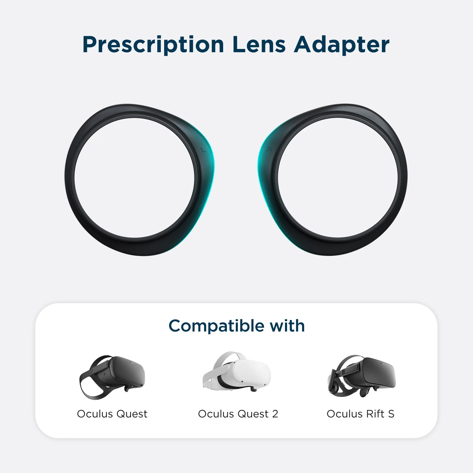 KIWI design Adaptateur de Lentilles de Prescription pour Oculus Quest 2 Accessoires VR pour Monture de Lunettes Myopie 1 Paire lentilles de Prescription Non incluses 