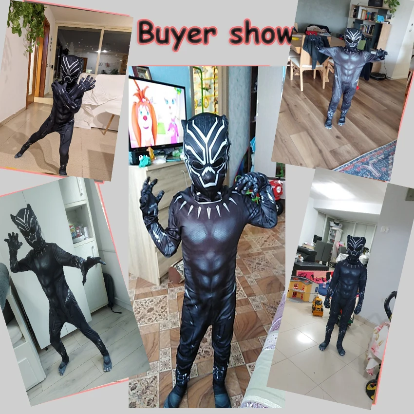 Anime Costumes 2021 new Halloween costume children's black panther suit adult party superhero role playing boy girl Christmas costume gift sexy police woman costume