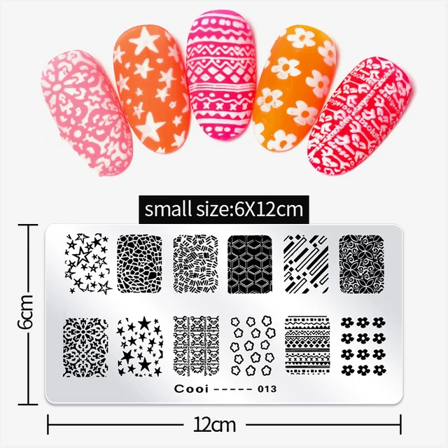 Big Size 9.5*14.5cm Nail Stamping Plates Flower/geometric shaped nail art template for DIY nail art decoration plate tools cooi-013
