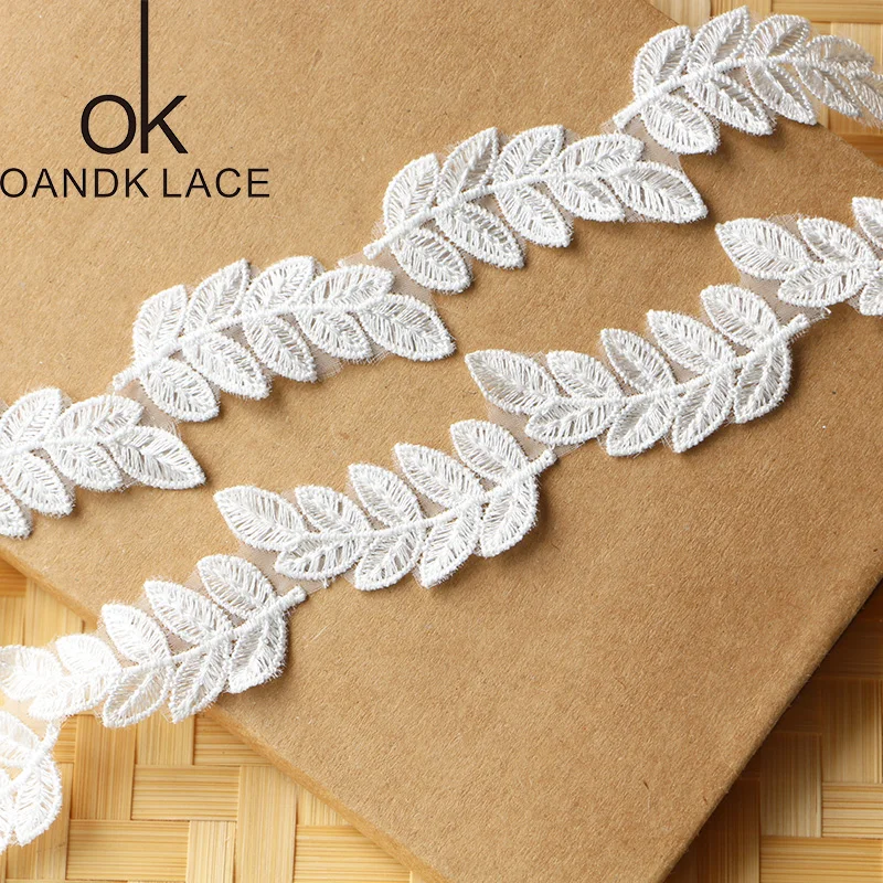 White Embroidered Flower Lace Trim Applique Headband lace ribbon lace garment accessories lace sewing supplies lace sewing accessories lace hair accessories lace decoration lace accessories Craft Sewing 2 Yards Knitting DIY Handmade Patchwork Ribbon Sewing