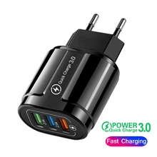 3A 18W USB Charger Quick Charger 3.0 For Xiaomi Huawei Samsung 3 Ports Universal Wall Mobile Phone Adapter Fast Charging Charger