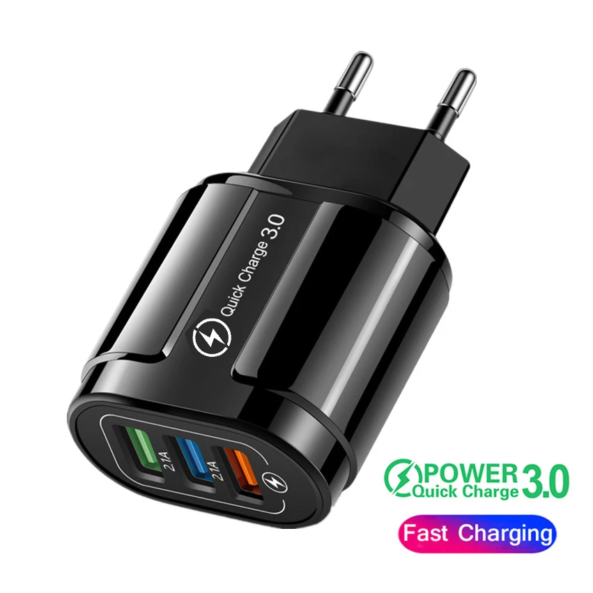 Зарядное устройство USB 3 А 18 Вт быстрое зарядное 0 Для Xiaomi Huawei Samsung универсальный