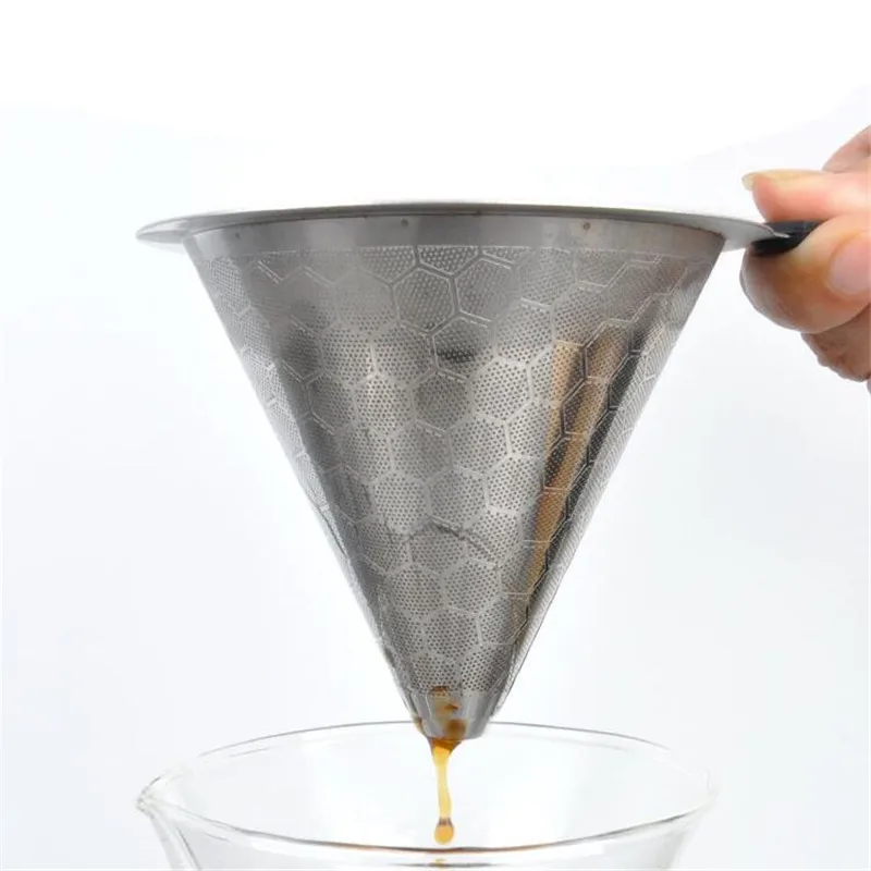 Нержавеющая сталь многоразовый Кофе фильтр чашка кофе s стойка для капельницы сетка Воронка корзина чай фильтр посуда для напитков кухонные аксессуары