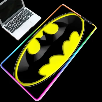 

Yuzuoan LOGO Gaming Mousepad Breathing Light USB with Line LED7-color Marquering Locking-edge Wear-resistant Large RGB Mouse Pad
