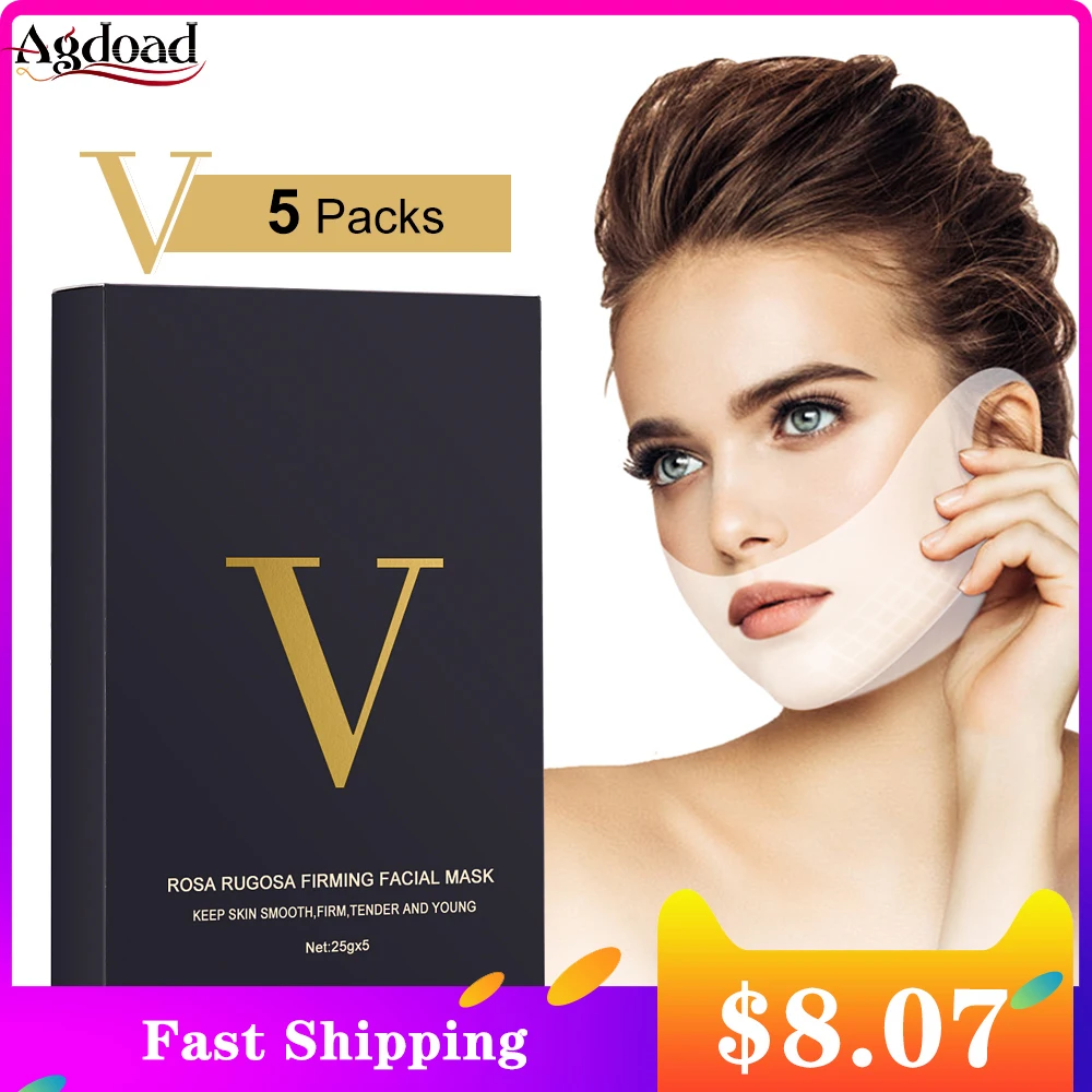 

5pcs V Line Face Mask Facial lift Slimming Chin Up Patch 4D Reduce Double Chin Tape Neck Firming Shape Tool