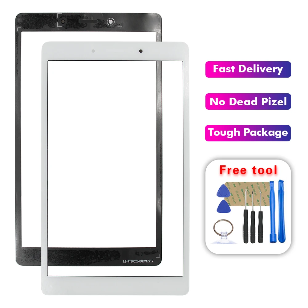 T290 White Передняя стеклянная линза внешняя панель экрана для samsung Galaxy Tab A 8,0 T290 T295 - Цвет: T290 White