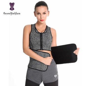 

Sauna Vest For Weight Loss Women Sweat Slimming Suit Waist Trainer Corset With Adjustable Waist Trimmer Belt Body Shaper 609#
