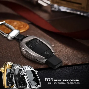 

Alloy Remote Smart Key Shell Case For Mercedes Benz AMG key back cover C E S Class GLK GLA w204 W251 W463 W176 protector Case