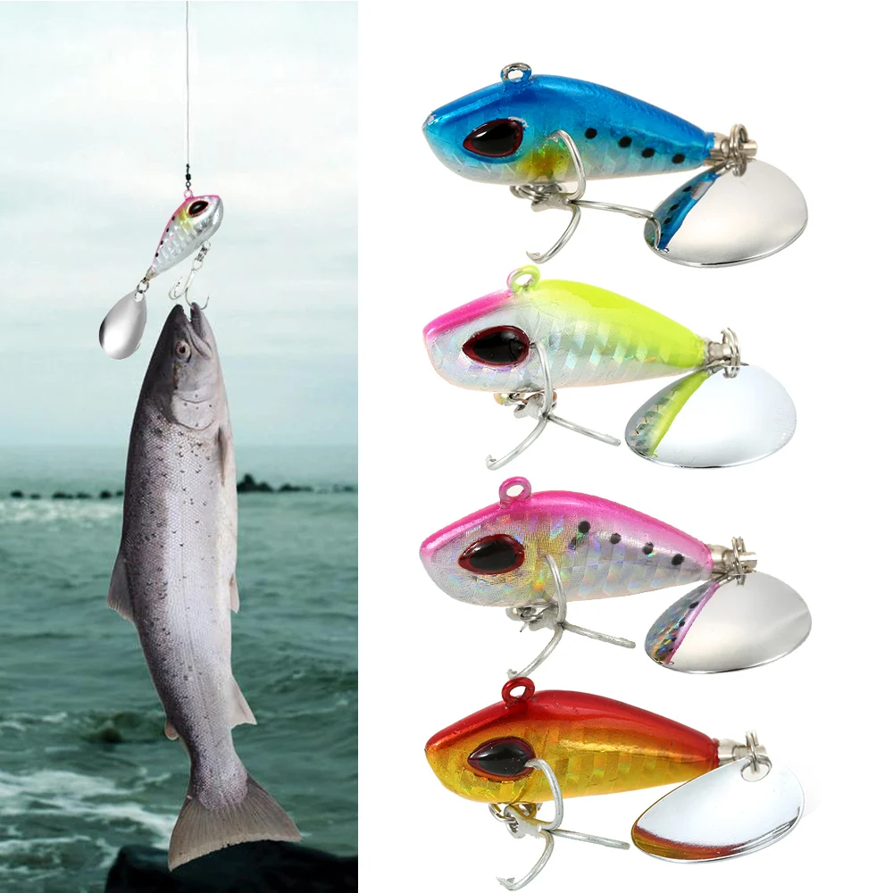  10g Lifelike Fishing Lure 3D Eyes VIB Hard Bait with Fishing Hook Swimming Action Carp Fishing Tack