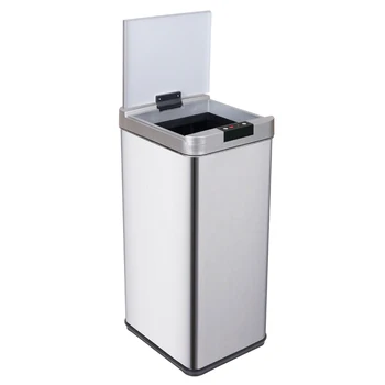 

48L Square Inductive Touchless Full-automatic Fingerprint-resistant Garbage Trash Can Silver