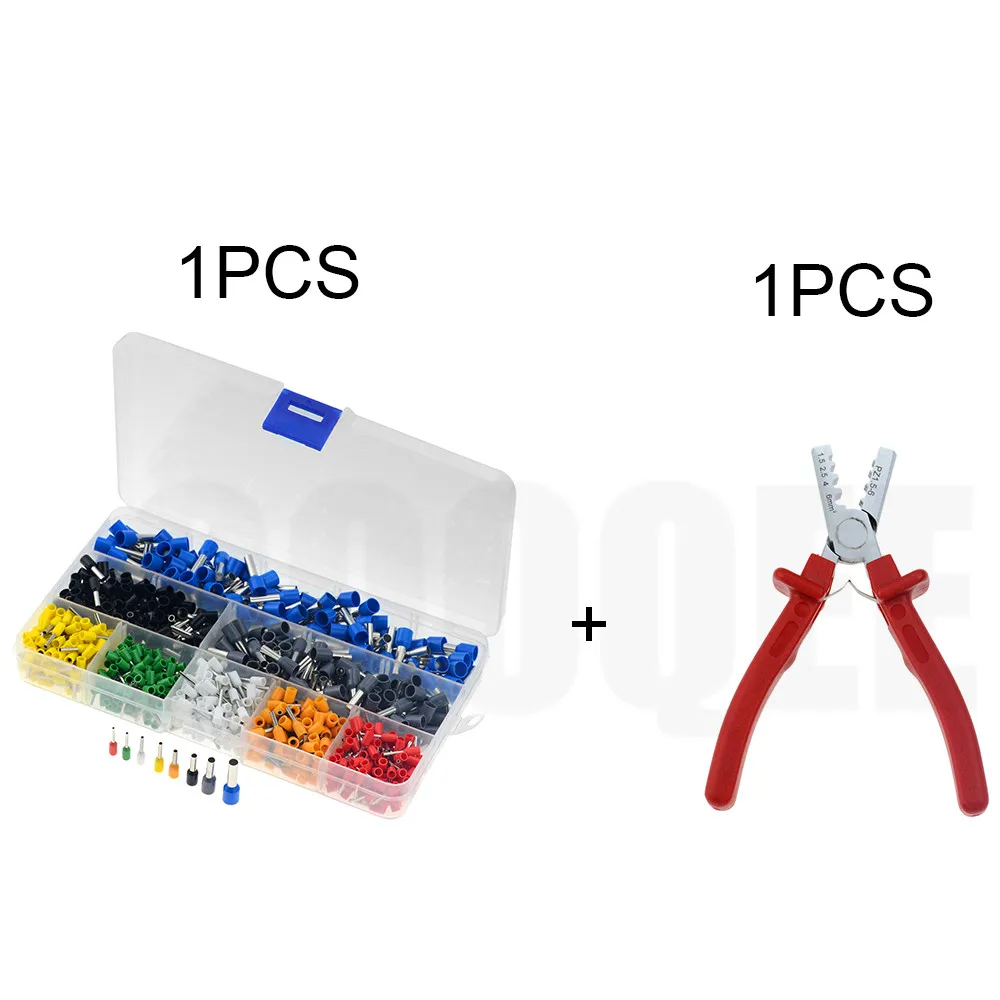 800 шт. кабельный провод клеммный соединитель с ручным наконечником щипцы плоскогубцы обжимной инструмент комплект AWG10-23 - Цвет: 800PCS and  Tool