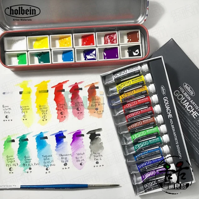 Holbein : Artists' : Gouache Paint : 15ml : Set of 24 - Gouache Sets - Art  Sets - Color