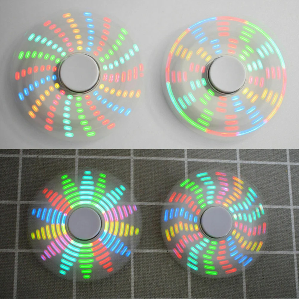 

Durable Small Led RGB Rotation DIY Round Triangle Acrylic Handheld POV Hand Spinner Interesting SMD Learning Kit