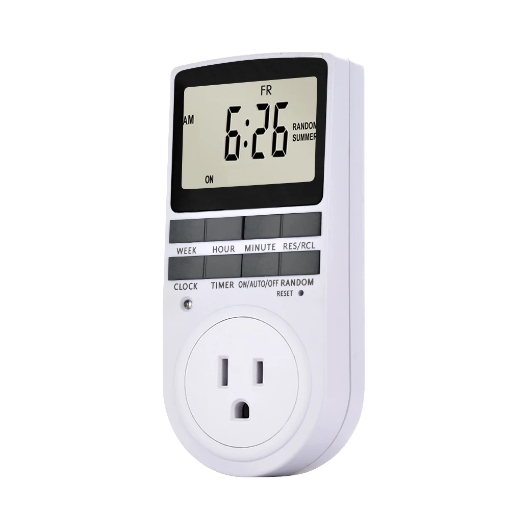 

New Digital Plug-in Timer Socket LCD Display 10 Programmable Switching Programs Energy Saving Timer Socket for Electrical Applia