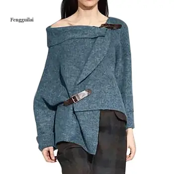 

Womens Off-shoulder blouses Spring Fashion Irregular Blouses Long Sleeve Solid Ladies Warm Tops Casual Patchwork Shirts