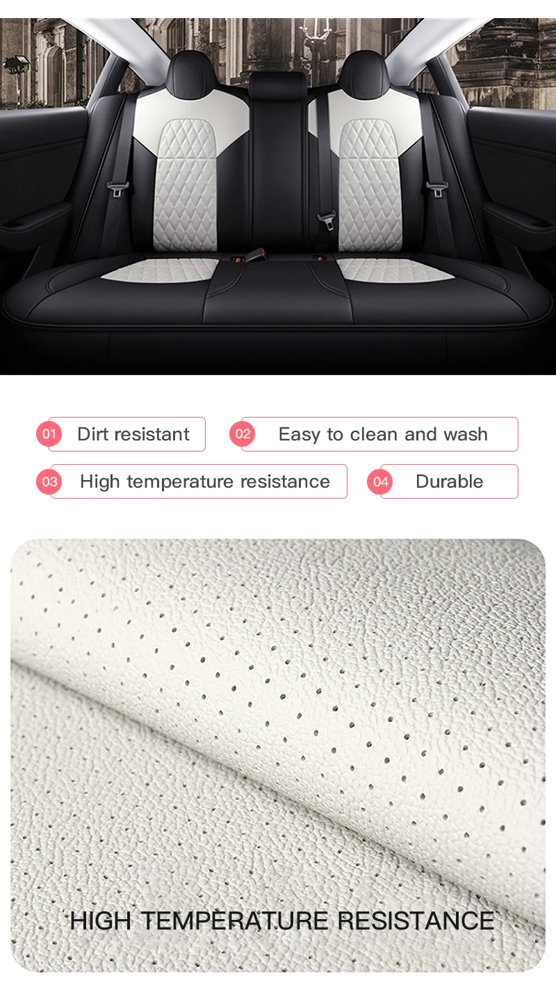 For Tesla Model 3 Y Custom Fit Car Seat Cover Accessories For Tesla 360 Degree Full Covered Perforated Artificial Leather