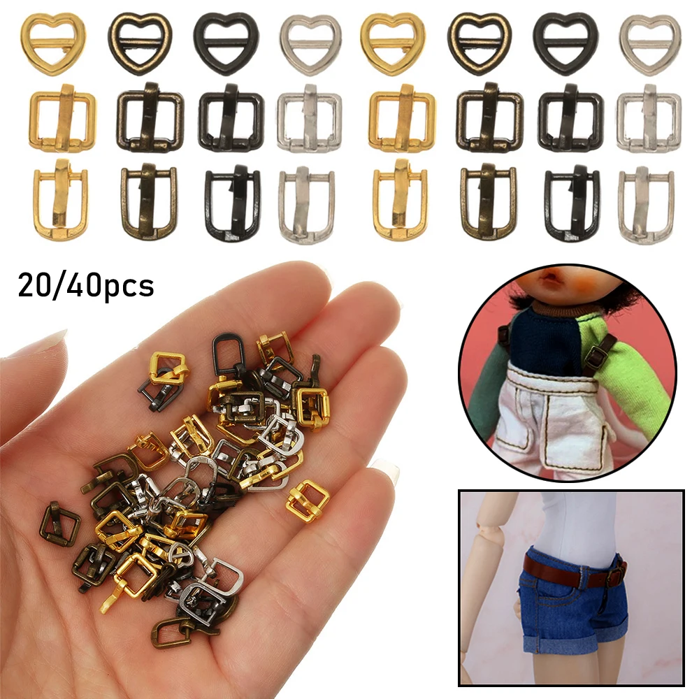 Mini Tri-glide Buckle Belt Cute Heart Shaped Buckle Doll Bag Buttons for DIY Doll Shoes Clothes Accessories 20/40Pcs 3/5mm doll accessories