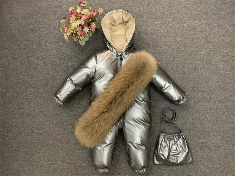 Пуховое пальто для детей ясельного возраста плотное пуховое пальто с меховым капюшоном для детей от 1 до 5 лет, зимнее пальто для мальчиков и девочек пуховая одежда, верхняя одежда