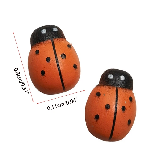 100Db Festett Mini Fa Katicabogár Lapos Miniatűr Figurák Díszítések Barkácsolás Kézműves Tündér Kert Bonsai Díszbabaház - Image 6