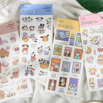 

1 Sheet Kawaii Washi Tape Cute Creative Cute Cartoon Character Hand Account Material Journal Stickers Scrapbooking