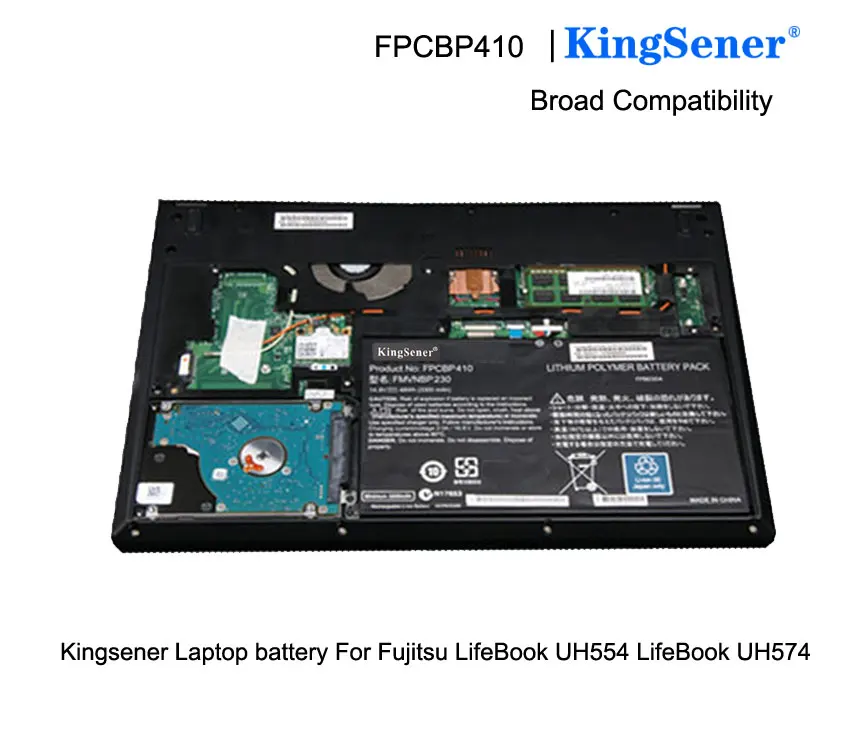 Kingsener Fpcbp410 Fmvnbp230 Fpb0304 Bateria do Portátil para Fujitsu Lifebook U554 U574 Uh554 48wh Uh574 14.8v 3300mah Baterias p/ laptop - Imagem 4