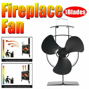 

New Design Eco Friendly Heat Powered Wood Burning Mini Stove Top Fan Black