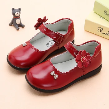 

Leather Shoes Kids Girls Shoes New Fashion Flower Children Flat Shoes Princess Bowtie Sneakers Kids Shoes For Girls Single Shoes