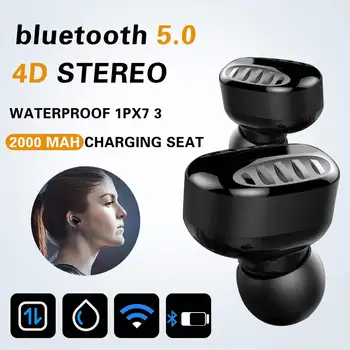 

Mini TWS Earphone 5.0 Earphones Wireless Stereo Headset Waterproof Sports In-Ear One/Dual Earbuds 2000mAh Bank