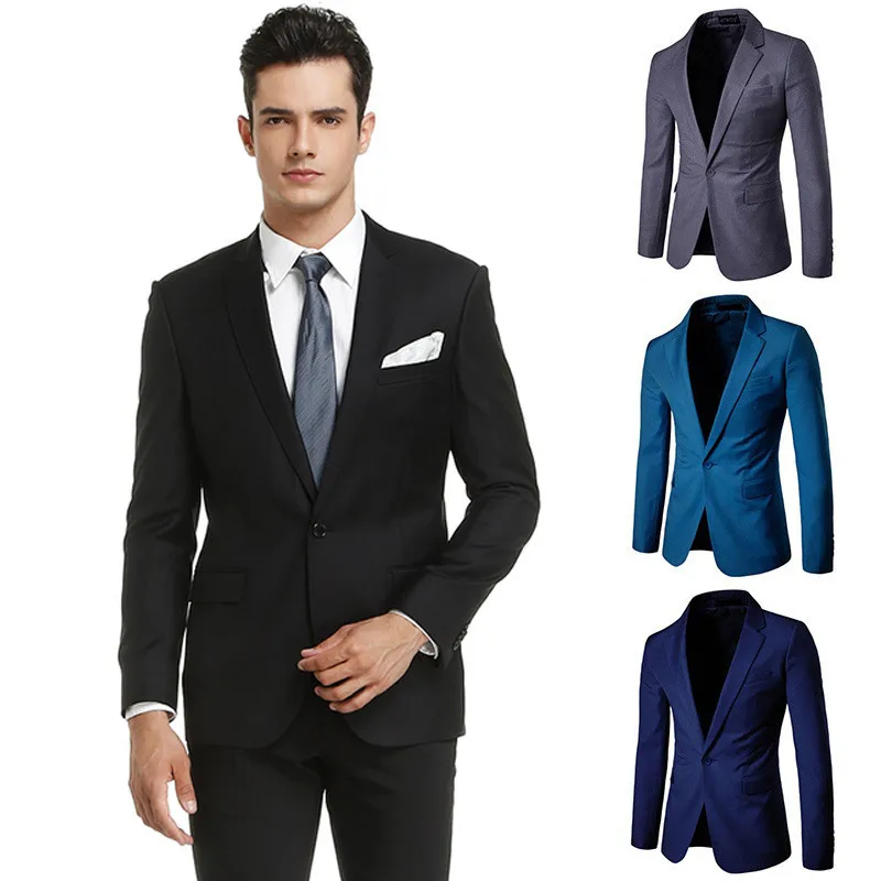 

MEN'S WEAR Europe And America Casual One-Button Solid Color Suit Men Best Man Formal Dress Groom Suit