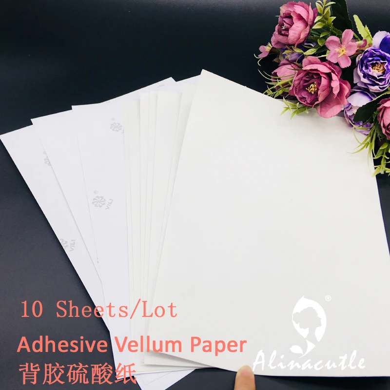 10sheets A4 Self-adhesive Vellum paper craft handmade card  Photo Albums Washi Sticker DIY Scrapbooking Alinacraft