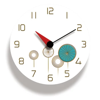 

1pc Wall Clock Durable Professional Creative Lightweight Practical Colored Drawing Wall Clock For Home Restaurant Living Room