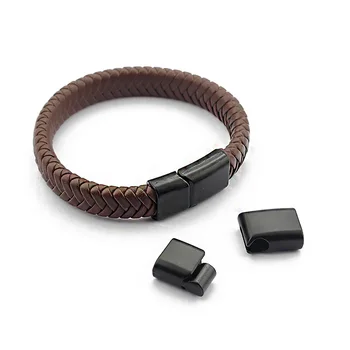 

3pcs Magnetic Clasp Jewelry Accrssories Black Bent Connector Clasp For Punk Men Bracelet Jewelry Making Parts