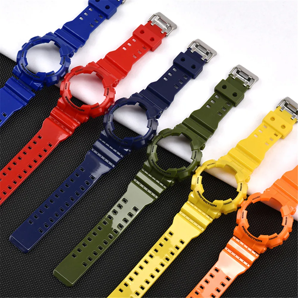 

TPU Replacement Watch Strap+Case for Casio G-Shock GA-100/110/120 GD-100/110/120 GAX-100 Watchband Bracelet Band Accessories