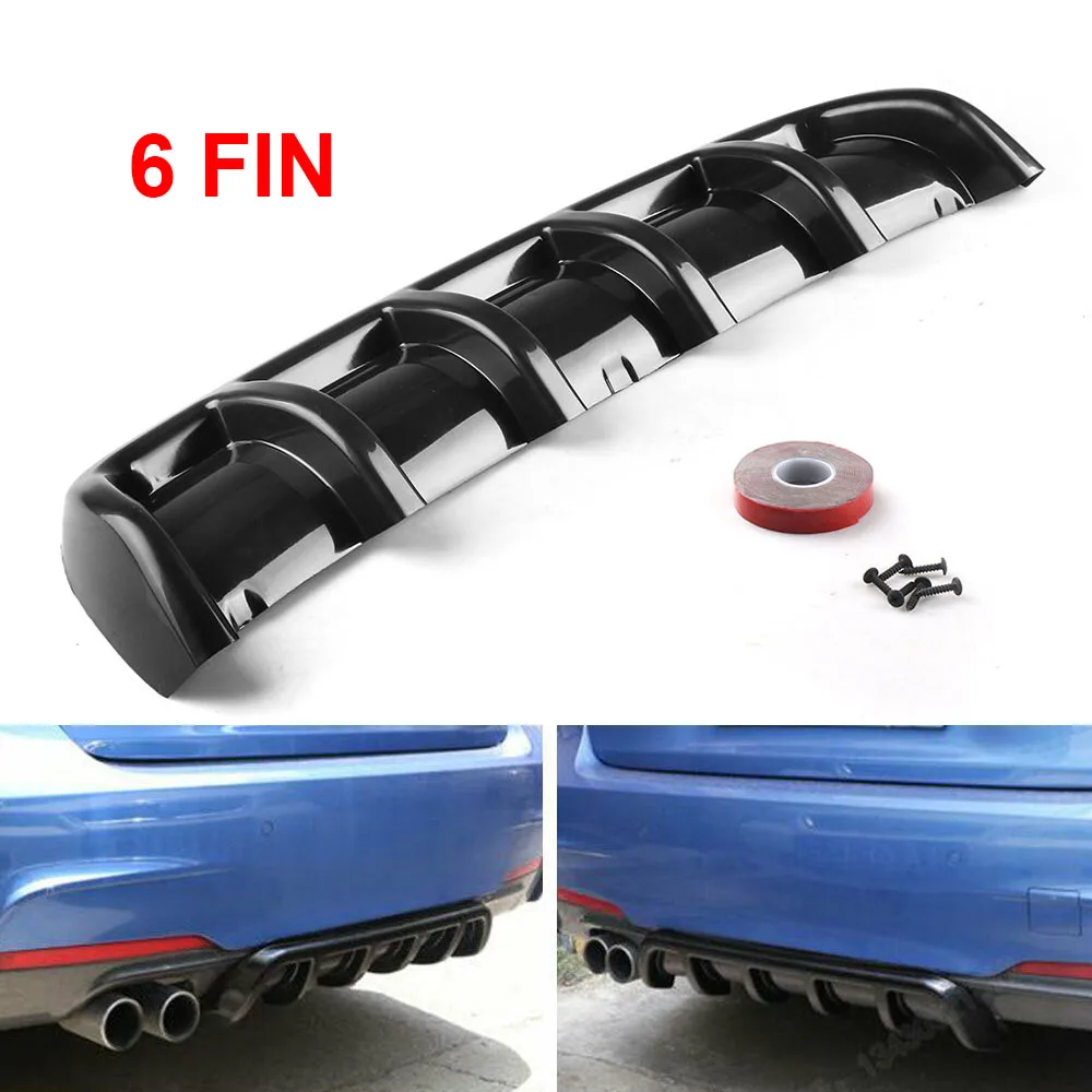 

25"x 5" Universal Car Kit Rear Bumper Cover Trim Shark Fin Spoiler Lip Diffuser High Quality ABS Material